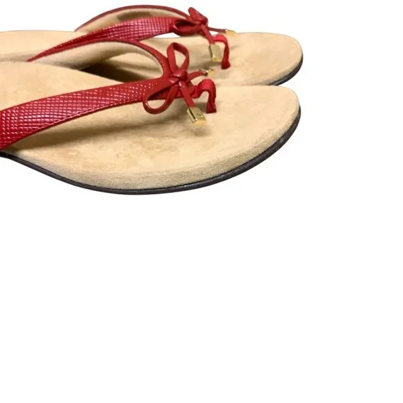 Women's VIONIC BELLA II Lizard RED Thong Flip Flop Sandals Flats Size 10 - Picture 5 of 12